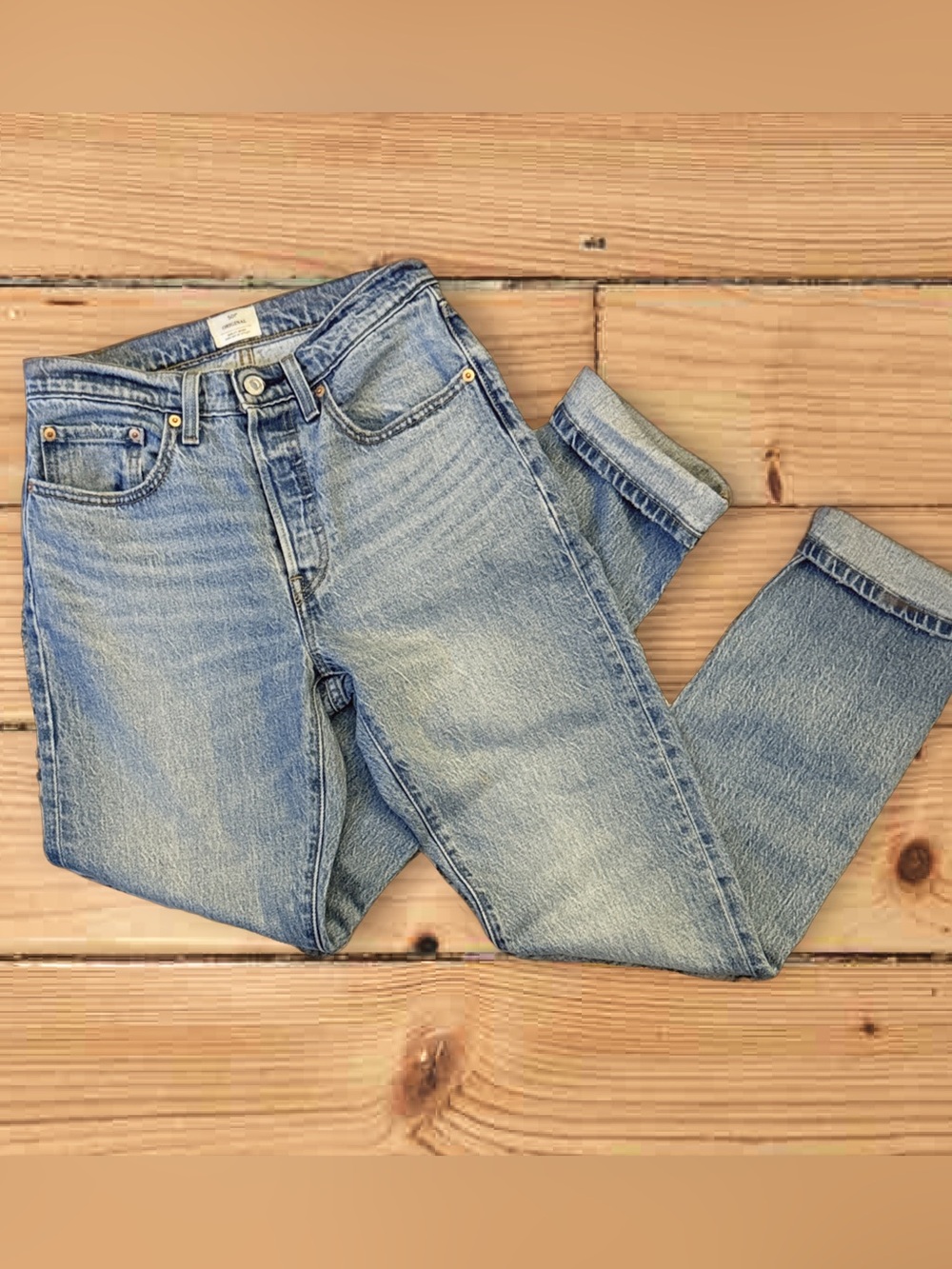 NWOT Levi's 501 Original Straight Leg Jeans Grand Magic Wash 26x32 Stretch